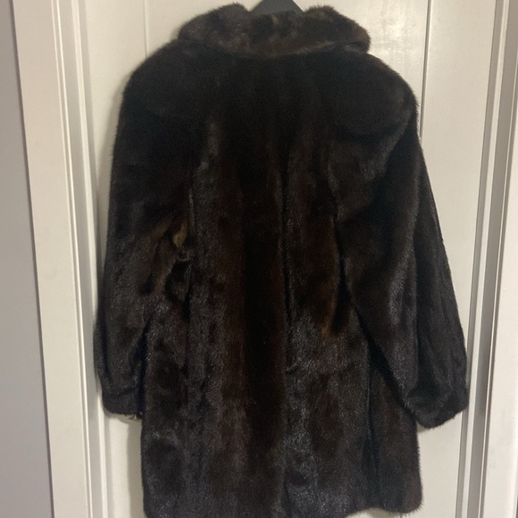 Gorgeous Vintage Denmark Mink Fur Pea Coat 3/4 Knee Length SZ Large - Picture 6 of 6